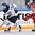 ST. PETERSBURG, RUSSIA - MAY 19: Finland's Juuso Hietanen #38 stickhandles the puck away from Denmark's Jannik Hansen #36 during quarterfinal round action at the 2016 IIHF Ice Hockey World Championship. (Photo by Minas Panagiotakis/HHOF-IIHF Images)

